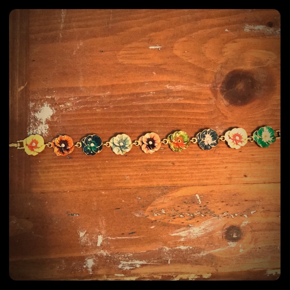 Enameled Flower Bracelet by Joan Rivers